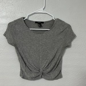 Forever21 Grey Tie Croptop